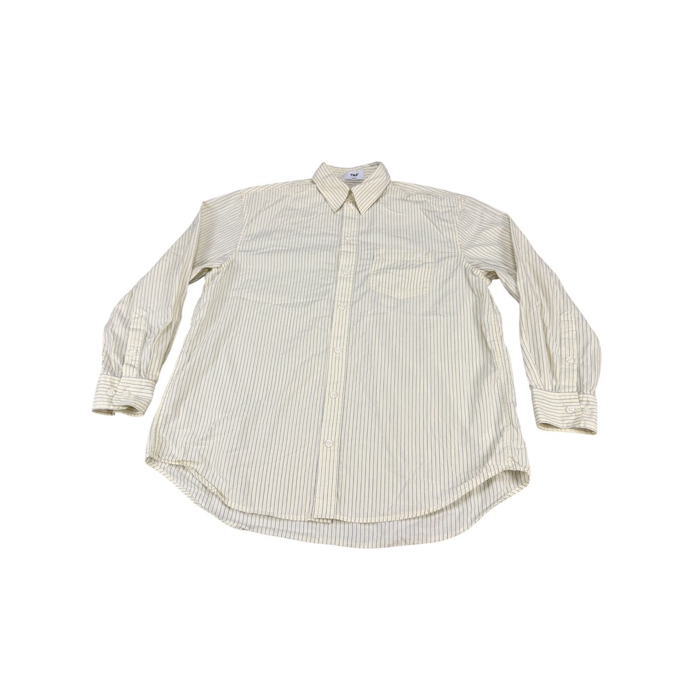 TNA Aritzia Yellow Pinstripe Cotton Button Down Shirt XS